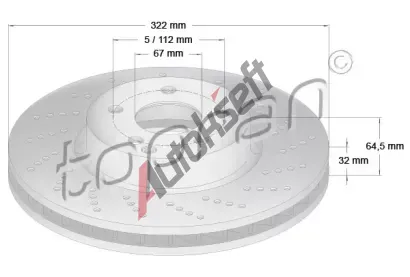 TOPRAN Brzdov kotou COATED - 322 mm TPR 408 830, 408 830