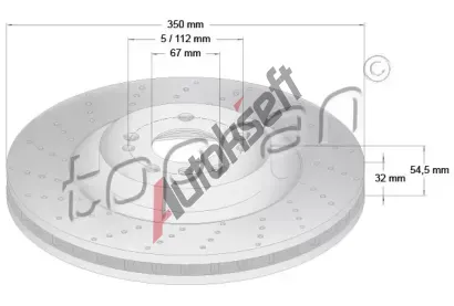 TOPRAN Brzdov kotou COATED - 350 mm TPR 409 482, 409 482