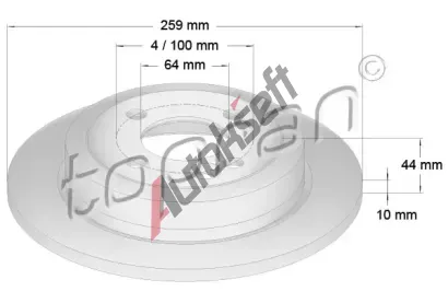 TOPRAN Brzdov� kotou� COATED - 259 mm TPR 501 015, 501 015