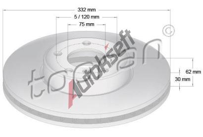 TOPRAN Brzdov kotou COATED - 332 mm TPR 501 190, 501 190