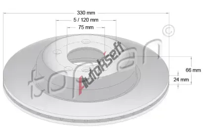 TOPRAN Brzdový kotouč COATED - 330 mm TPR 502 005, 502 005 TOPRAN Brzdový kotouč COATED - 330 mm TPR 502 005, 502 005