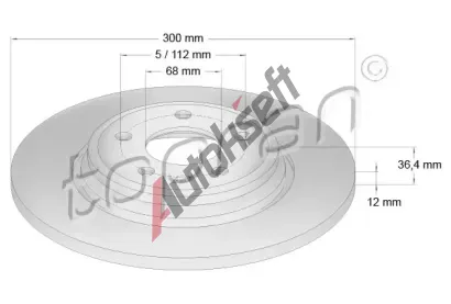 TOPRAN Brzdov kotou COATED - 300 mm TPR 631 154, 631 154