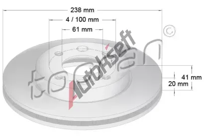 TOPRAN Brzdov kotou - 238 mm TPR 700 176, 700 176
