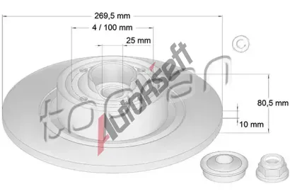 TOPRAN Brzdov kotou s loiskem - 270 mm TPR 700 643, 700 643