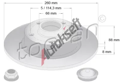 TOPRAN Brzdov kotou COATED - 260 mm TPR 701 161, 701 161