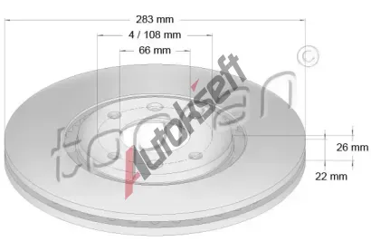 TOPRAN Brzdov kotou - 283 mm TPR 720 245, 720 245