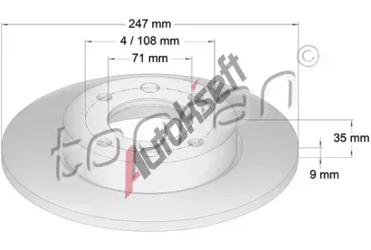 TOPRAN Brzdov kotou COATED - 247 mm TPR 721 182, 721 182