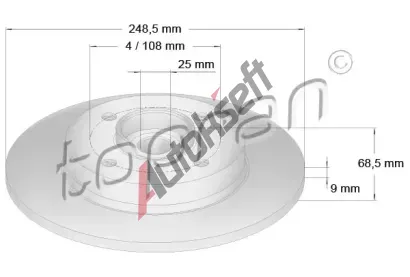 TOPRAN Brzdov kotou COATED - 248,5 mm TPR 721 185, 721 185