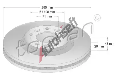 TOPRAN Brzdov kotou - 280 mm TPR 722 486, 722 486