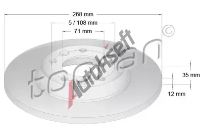 TOPRAN Brzdov� kotou� COATED - 268 mm TPR 723 881, 723 881