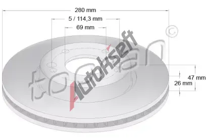TOPRAN Brzdov kotou COATED - 280 mm TPR 820 376, 820 376