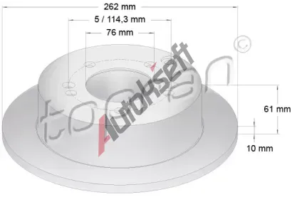TOPRAN Brzdov� kotou� COATED - 262 mm TPR 820 381, 820 381