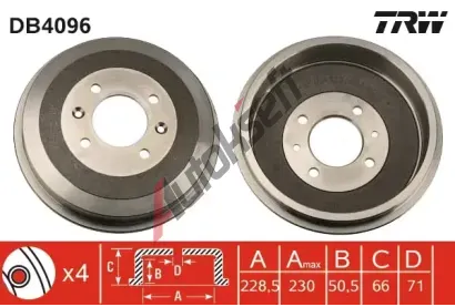 TRW Brzdov buben TRW DB4096, DB4096