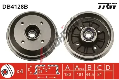 TRW Brzdov buben TRW DB4128B, DB4128B
