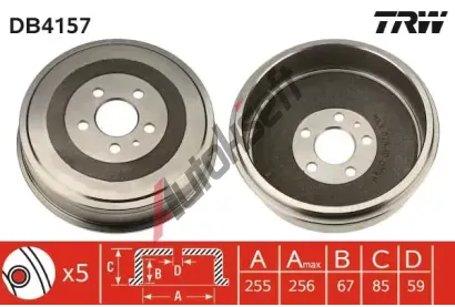 TRW Brzdov buben - 255 mm TRW DB4157, DB4157