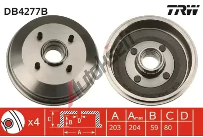 TRW Brzdov buben TRW DB4277B, DB4277B