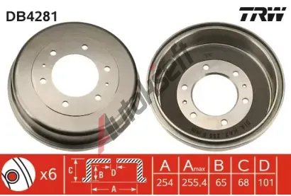 TRW Brzdov buben TRW DB4281, DB4281