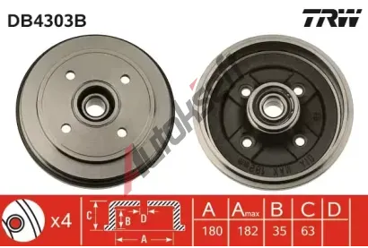 TRW Brzdov buben TRW DB4303B, DB4303B