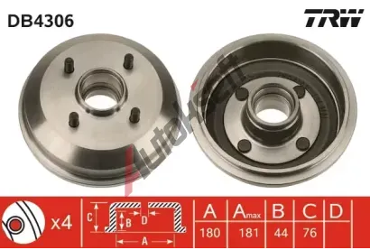 TRW Brzdov buben TRW DB4306, DB4306