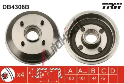 TRW Brzdov buben TRW DB4306B, DB4306B