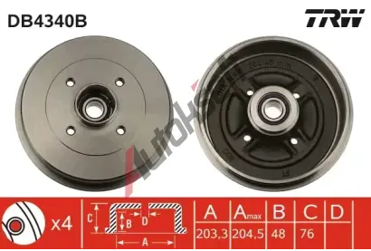 TRW Brzdov buben TRW DB4340B, DB4340B