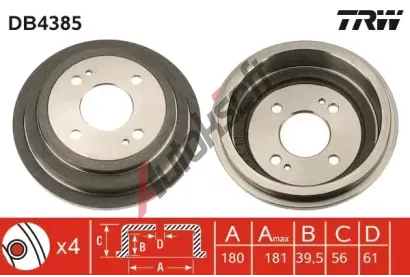 TRW Brzdov buben TRW DB4385, DB4385