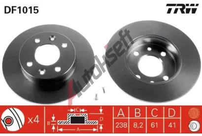 TRW Brzdov kotou - 238 mm TRW DF1015, DF1015