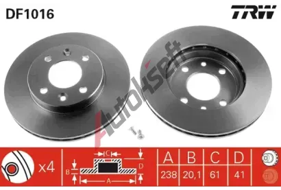 TRW Brzdov kotou - 238 mm TRW DF1016, DF1016
