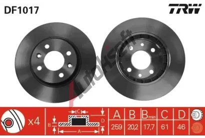 TRW Brzdov kotou - 259 mm TRW DF1017, DF1017