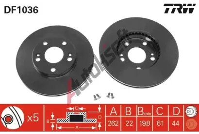 TRW Brzdov kotou - 262 mm TRW DF1036, DF1036
