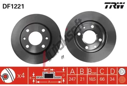 TRW Brzdov kotou - 247 mm TRW DF1221, DF1221