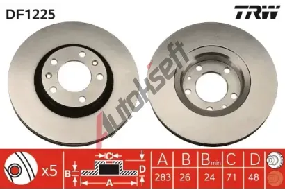 TRW Brzdov kotou - 283 mm TRW DF1225, DF1225