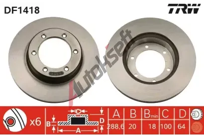 TRW Brzdov kotou - 288 mm TRW DF1418, DF1418