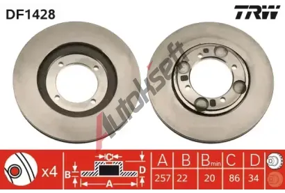 TRW Brzdov kotou - 257 mm TRW DF1428, DF1428