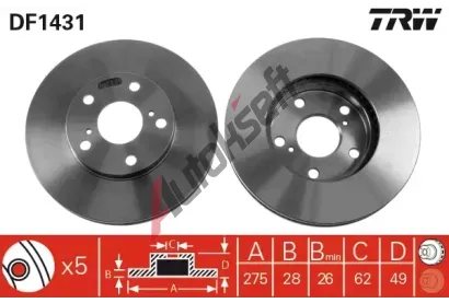 TRW Brzdov kotou - 275 mm TRW DF1431, DF1431
