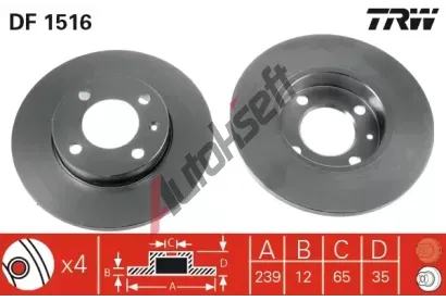 TRW Brzdov kotou - 239 mm TRW DF1516, DF1516
