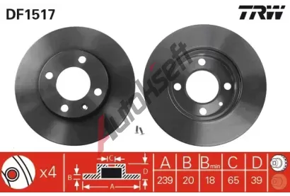 TRW Brzdov kotou - 239 mm TRW DF1517, DF1517