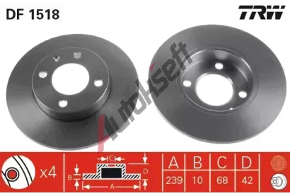 TRW Brzdov kotou - 239 mm TRW DF1518, DF1518