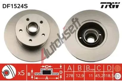 TRW Brzdov kotou - 278 mm TRW DF1524S, DF1524S