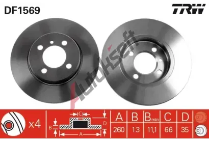 TRW Brzdov kotou - 260 mm TRW DF1569, DF1569