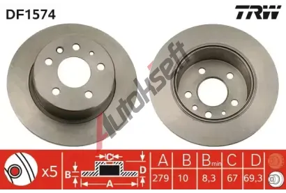 TRW Brzdov kotou - 279 mm TRW DF1574, DF1574