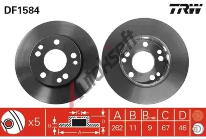 TRW Brzdov� kotou� - 262 mm TRW DF1584, DF1584