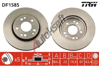 TRW Brzdov kotou - 284 mm TRW DF1585, DF1585