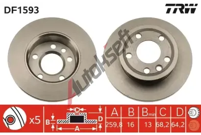 TRW Brzdov kotou - 260 mm TRW DF1593, DF1593