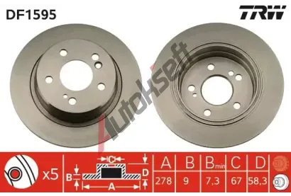 TRW Brzdov kotou - 278 mm TRW DF1595, DF1595