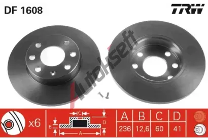 TRW Brzdov kotou - 236 mm TRW DF1608, DF1608