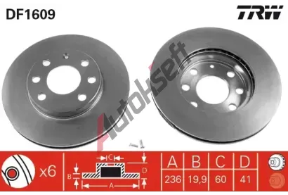 TRW Brzdov kotou - 236 mm TRW DF1609, DF1609