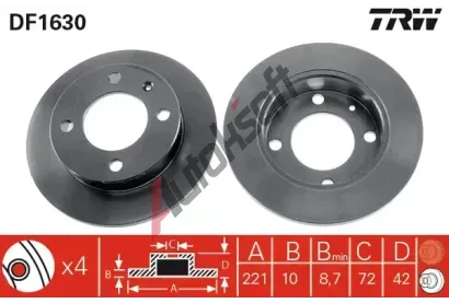 TRW Brzdov kotou - 221 mm TRW DF1630, DF1630