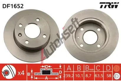 TRW Brzdov kotou - 239 mm TRW DF1652, DF1652