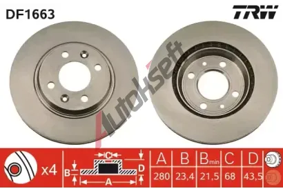 TRW Brzdov kotou - 280 mm TRW DF1663, DF1663